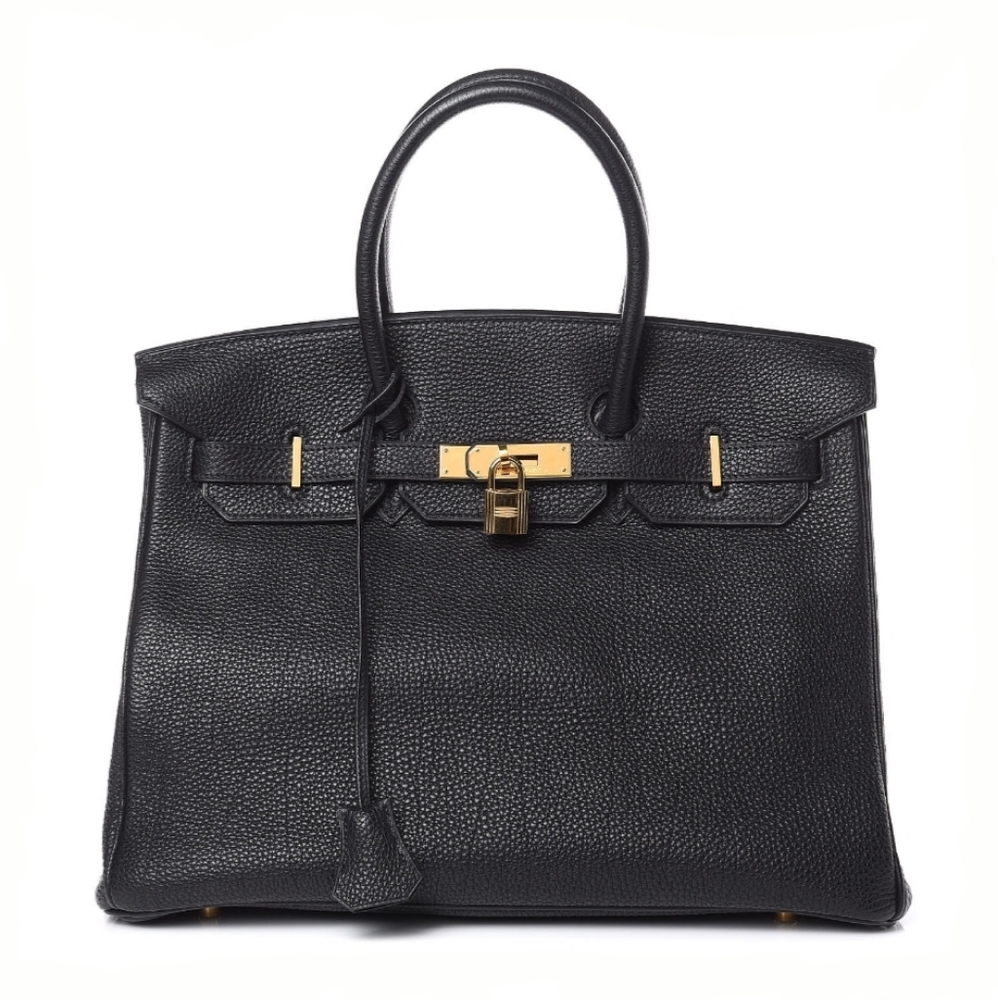 ❤ VTG Hermes Birkin 35 Black Gold HW QwensCloset